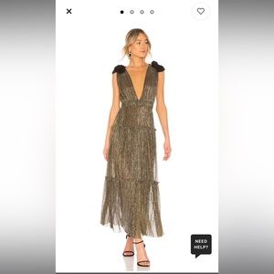 Sabina Musayev Ray dress in gold